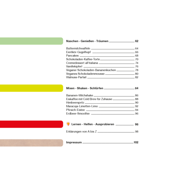 CABRESSO - Das Kochbuch aus Augsburg - Inhaltsverzeichnis